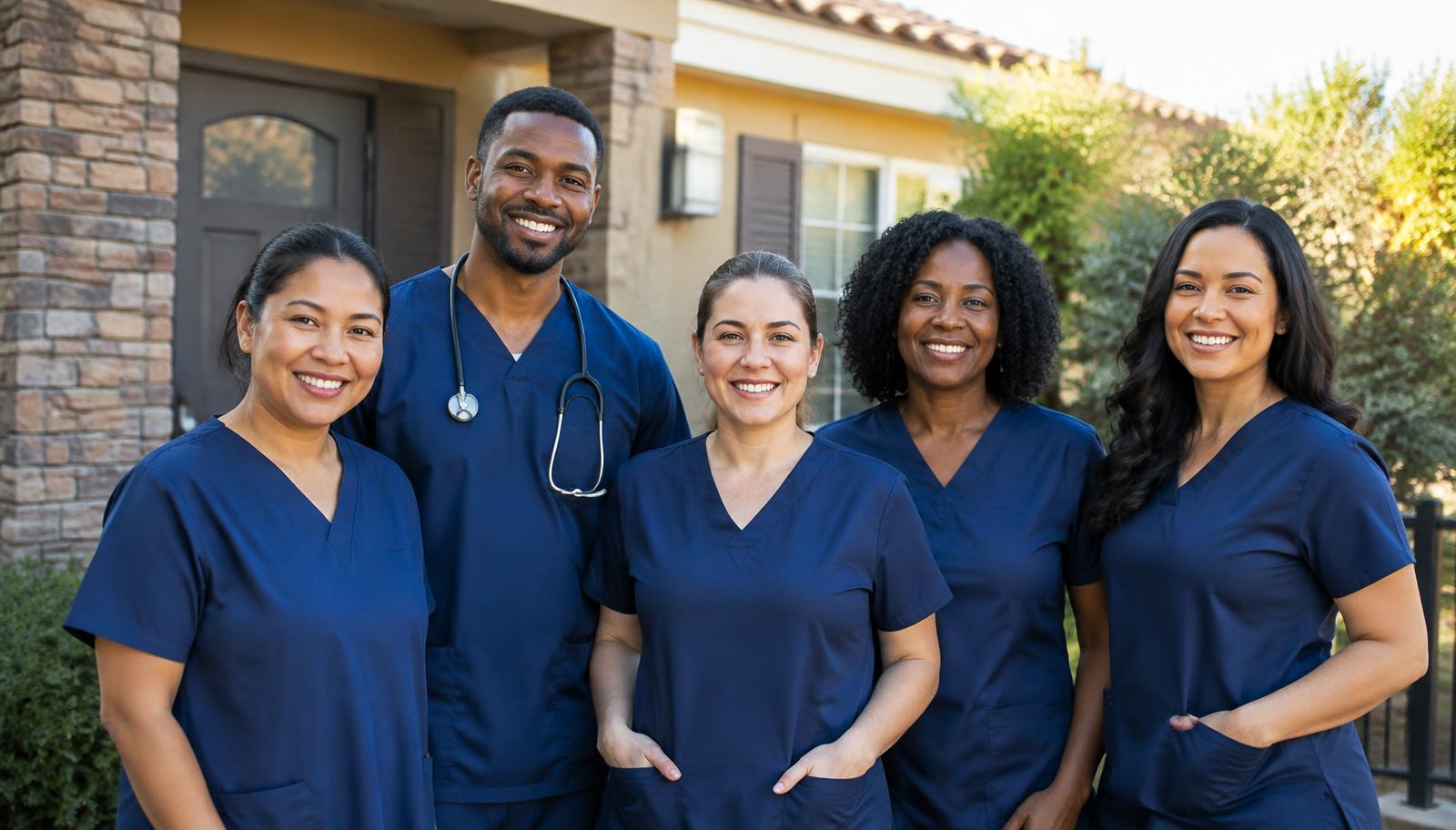 Smiling team of Lending Hands CGS caregivers